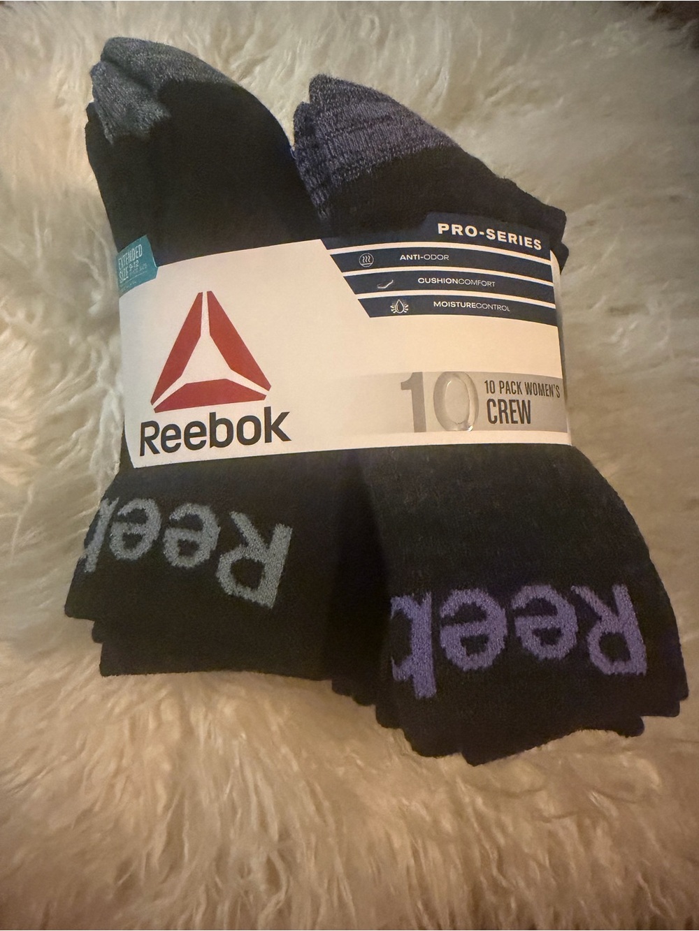 Reebok Women's Crew Socks 10-Pack shoe size 9-12